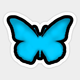 Neon Blue Ombre Butterfly Silhouette Sticker